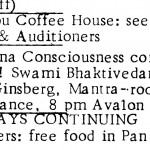 SF newspaper listing for the Mantra Rock Dance