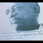Snapshot of Yamuna calligraphed SP poster 1968 Rathayatra